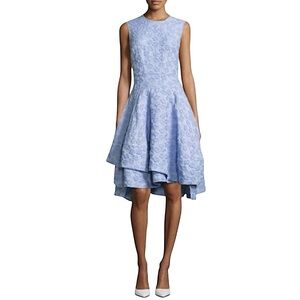 CO Collections Sleeveless Flared Skirt Dress Seersucker size M NWT